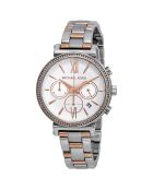 Montre Mixte en Acier argenté/rose doré