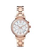 Montre Chronographe Femme en Acier rose doré