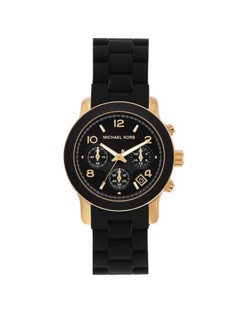 Montre Chronographe Mixte en Silicone noire