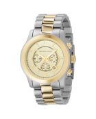 Montre Chronographe Homme en Acier argenté/doré