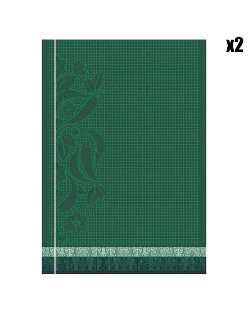 2 Essuie-mains Piments vert - 54x38 cm
