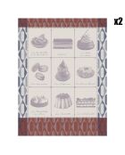2 Torchons Pâtisseries Françaises guimauve - 80x60 cm