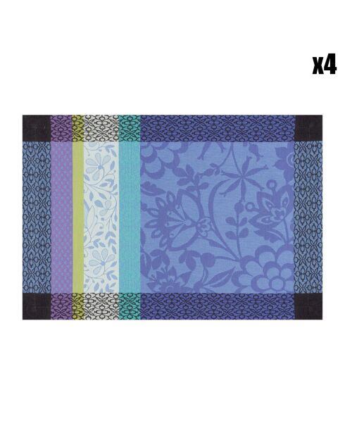 4 Sets de table Provence bleu lavande - 54x38 cm