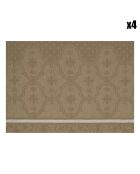 4 Sets de table 100% Lin Armoiries grège - 50x36 cm