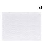 4 Sets de table 100% Lin Portofino Géo blancs - 50x36 cm