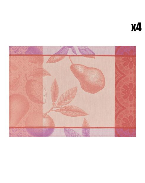 4 Sets de table Arrière-pays pêche - 50x36 cm