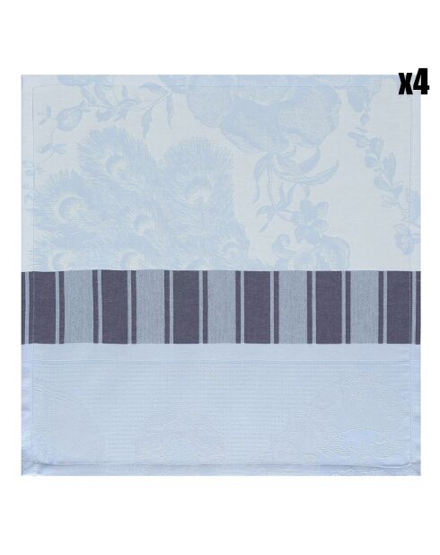 4 Serviettes de table A La Française eau - 55x55 cm