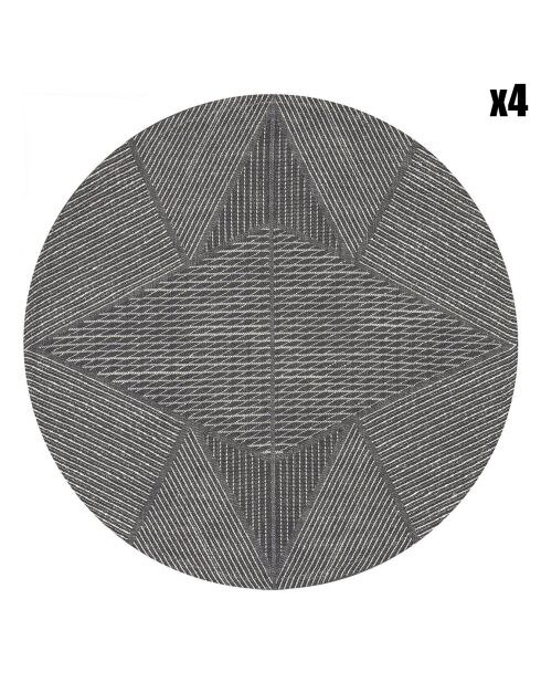 4 Sets de table ronds en Coton & Lin Club Etoile ré - D.38 cm