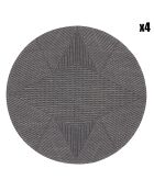 4 Sets de table ronds en Coton & Lin Club Etoile méandres - D.38 cm