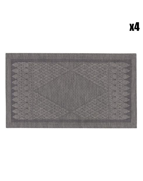 4 Sets de table en Coton & Lin Club Ligne méandres - 50x30 cm