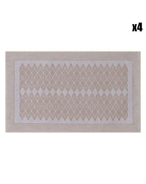 4 Sets de table en Coton & Lin Club Ligne naturel - 50x30 cm
