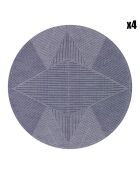 4 tovagliette rotonde in cotone e lino Club Etoile denim - D.42 cm