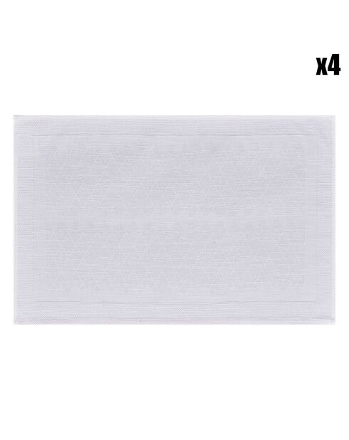 4 Sets de table en Coton & Lin Club Ligne albâtre - 50x30 cm