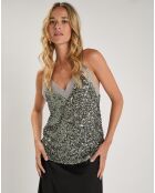 Top Adonis à sequins gris