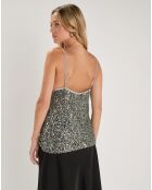 Top Adonis à sequins gris