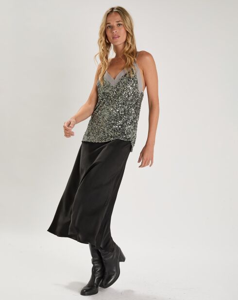 Top Adonis à sequins gris
