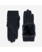 Gants 80% laine 20% nylon-Tactile-31178NF-noir