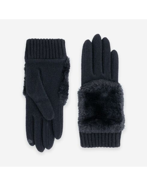 Gants 80% laine 20% nylon-Tactile-31178NF-noir