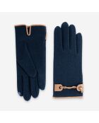 Gants en laine mélangée Amaël bleu profond