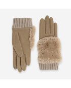 Gants 80% laine 20% nylon-Tactile-31178NF-camel