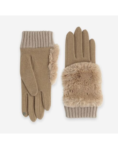Gants 80% laine 20% nylon-Tactile-31178NF-camel