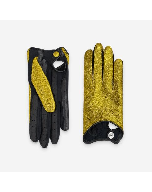 Gants flexicuir-agneau-spandex-100% soie-11153SN-jaune