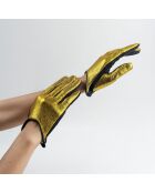 Gants flexicuir-agneau-spandex-100% soie-11153SN-jaune