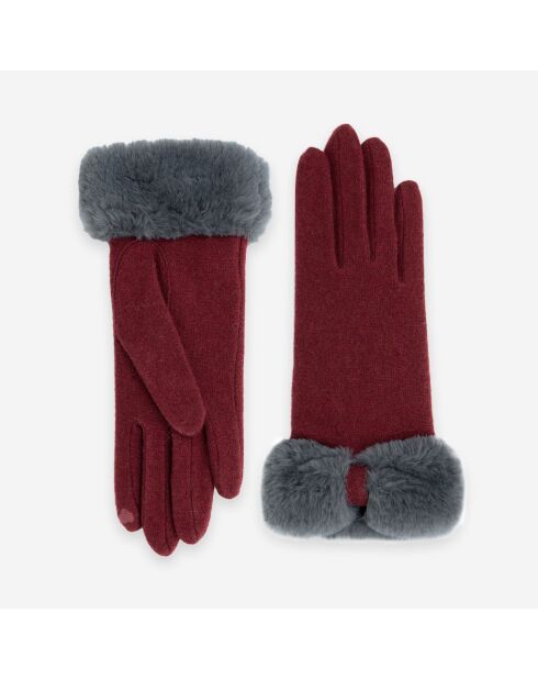 Gants 80% laine 20% nylon-Tactile-31176NF-bordeaux