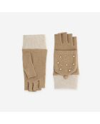Mitaines laine-80% laine-20% nylon-Tactile-31158NF-camel