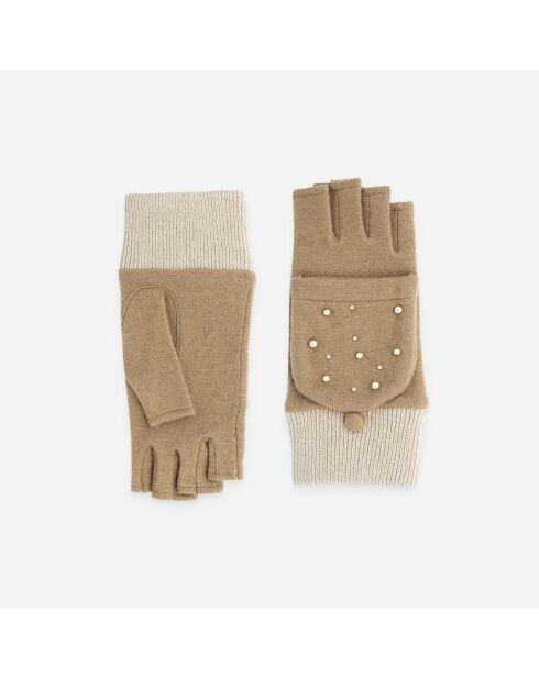 Mitaines laine-80% laine-20% nylon-Tactile-31158NF-camel
