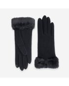 Gants 80% laine 20% nylon-Tactile-31176NF-noir