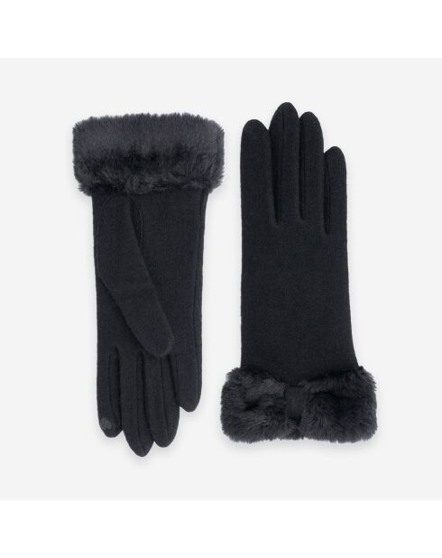 Gants 80% laine 20% nylon-Tactile-31176NF-noir