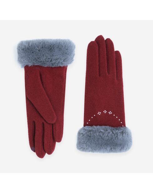 Gants 80% laine 20% nylon-Tactile-31182NF-bordeaux