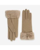 Guantes 80% lana, 20% nailon-táctiles 31176NF-Camel
