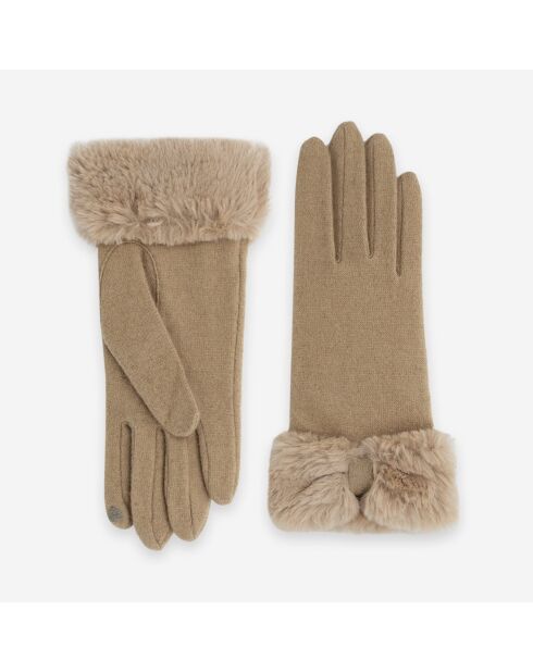 Gants 80% laine 20% nylon-Tactile-31176NF-camel