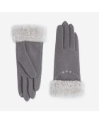 Gants 80% laine 20% nylon-Tactile-31182NF-taupe