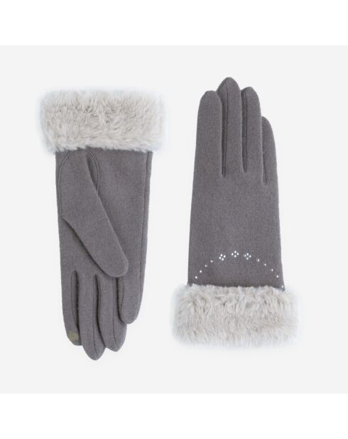 Gants 80% laine 20% nylon-Tactile-31182NF-taupe