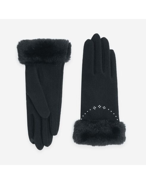 Gants 80% laine 20% nylon-Tactile-31182NF-noir