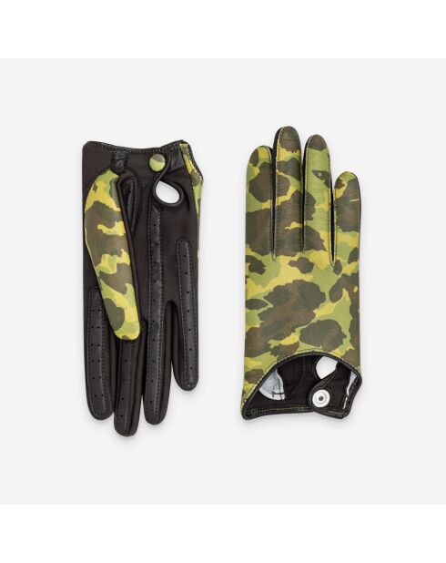 Gants flexicuir-agneau-spandex-100% soie-11154SN-camouflage