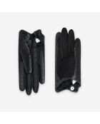 Gants en cuir doublure soie noirs