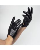 Gants en cuir doublure soie noirs
