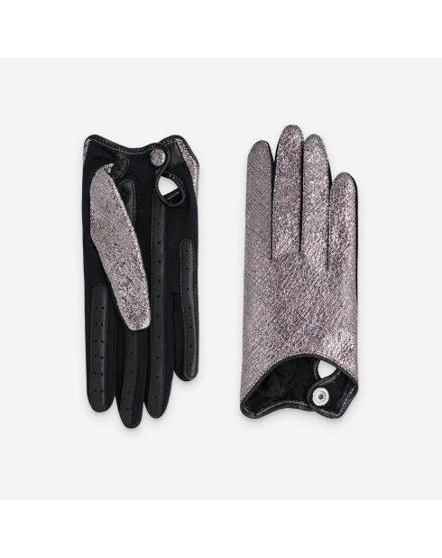 Gants flexicuir-agneau-spandex-100% soie-11153SN-silver