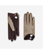 Gants en cuir doublure soie orange