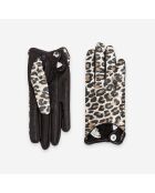 Gants flexicuir-agneau-spandex-100% soie-11154SN-leopard