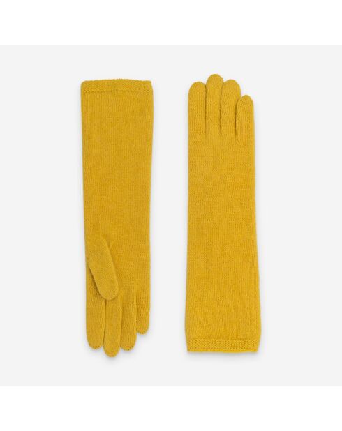 Gants femme 50% laine 30% polyamide 20% angora-31189NF-golden yellow