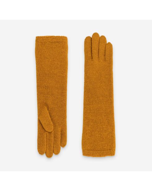 Gants femme 50% laine 30% polyamide 20% angora-31189NF-miel
