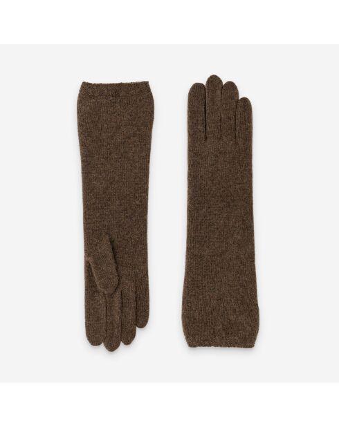Gants femme 50% laine 30% polyamide 20% angora-31189NF-taupe