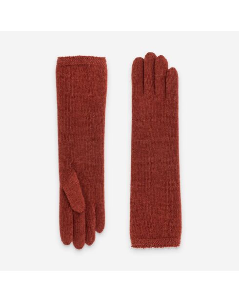 Gants femme 50% laine 30% polyamide 20% angora-31189NF-bordeaux