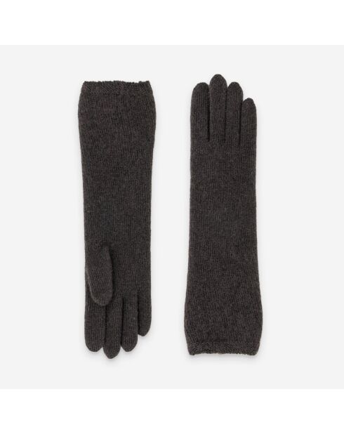 Gants femme 50% laine 30% polyamide 20% angora-31189NF-choco