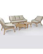 Muebles de jardín Danao de acacia de 5 plazas en color beige/madera